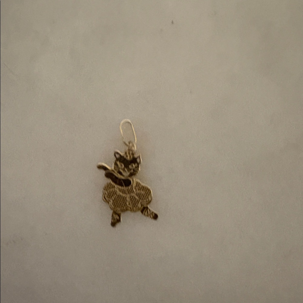 14 K gold Cat Ballerina Pendant